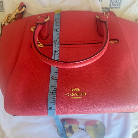 Coach Mini Bennett Satchel Hot Pink Leather Bag Crossbody Tote Gold Hardware - Picture 7 of 8